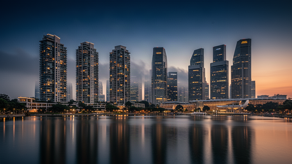 Singapore skyline at dusk